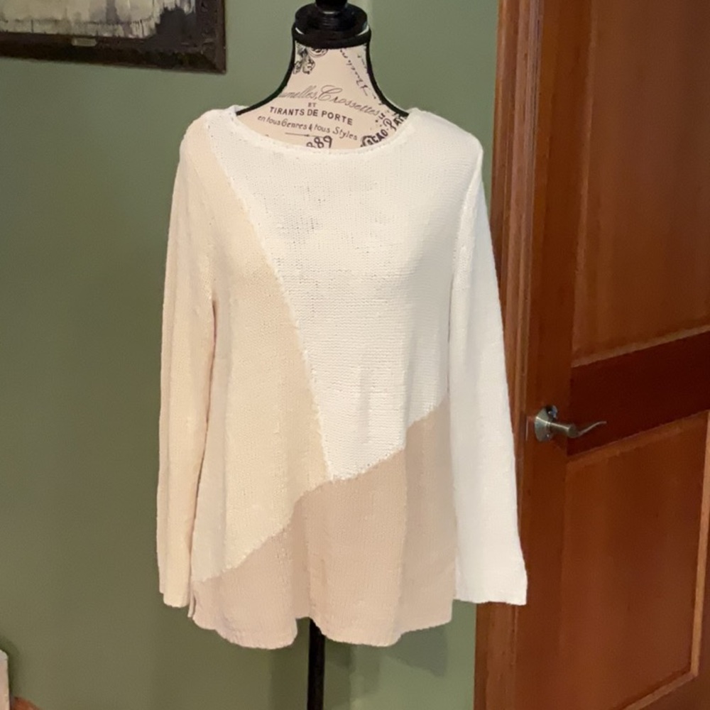 Elegant Cream Women's Tunic Top Petite Medium